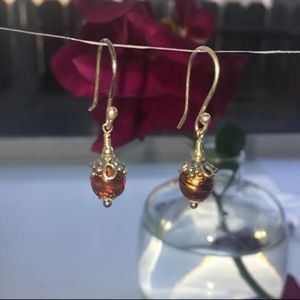 320: Burnt Sienna Venetian Glass Earrings